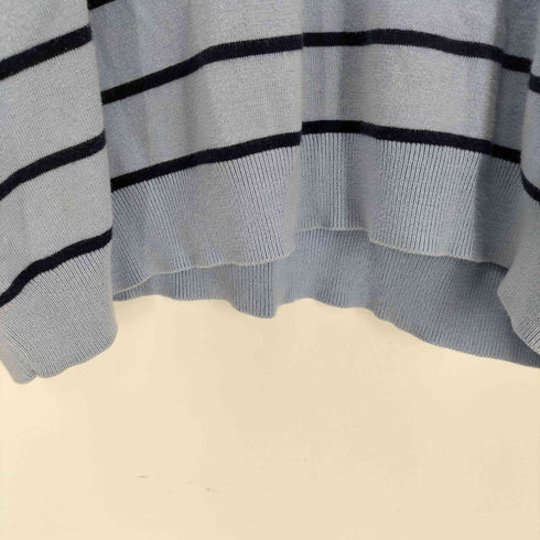 ポロバイラルフローレン Polo by RALPH LAUREN 90S ポニー刺繍 Pima Cotton ピマコットン ボーダー Vネック ニット セーター ビックサイズ メンズ import:XL